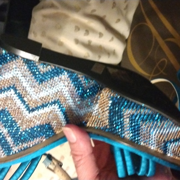 Enzo Angiolini women's vibrant blue wedge sz 8 1/2 New - Picture 13 of 17